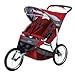 Run Around LTD Fixed Wheel Double Stroller - Teal/ Brick
