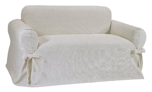 Classic Slipcovers Vine Matelasse Loveseat Slipcover, Ivory
