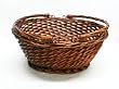 Large Willow Stained Woven Basket with Handles