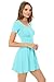 Womens Casual Short and 3/4 Sleeve Fit and Flare A Line Skater Dress Reg and Plus Size