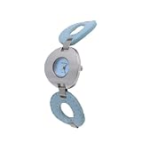 Geneva Platinum Ladies Sky Blue Retro Circles Fashion Watch by Geneva