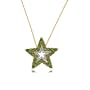 Emerald Star Pendant W/ Diamond 14K Gold Ladies New