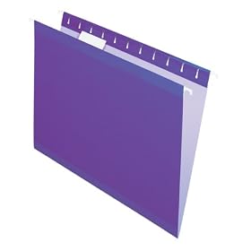 Pendaflex 415215VIO Hanging Folder, Reinforced w/Infopocket, Violet, 1/5 Tab, Letter, 25/box