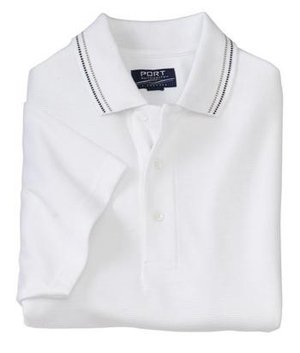 Port Authority - Ottoman Rib Sport Shirt with Hemmed Sleeves White Khaki Jet Black-XS