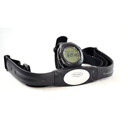 GSI Super Quality All-In-One Waterproof Heart Rate Monitor Watch and Transmitter Chest Belt - For Exercise, Sports, Running, Jogging and All Outdoor Activities - Data, Stopwatch, Chronograph and Alarm Functions