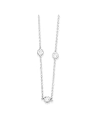 Sterling Silver 16in CZ Extension Necklace. Metal Wt- 2g