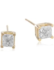 10k Gold Princess-Cut Diamond Studs (1/2 cttw, J-K Color, I2-I3 Clarity)