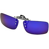 Besgoods Polarized Clip-on Flip up Metal Clip Sunglasses Lenses Glasses Unbreakable Driving Fishing Outdoor Sport New-Royal Blue Mirror Silver Mirror