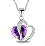 Rhodiniert 925 Silver Silber Diamond Akzent Amethyst herzförmige Halskette 18 " mit gift box Rhodiniert 925 Silver Silber Diamond Akzent Amethyst herzförmige Halskette 18 " mit gift box