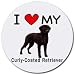 I Love My Curly-Coated Retriever Round Mouse Pad