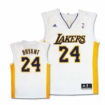 Los Angeles Lakers Kobe Bryant Men's White NBA Replica Jersey, Medium