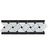 Carrara (Carrera) Honed 12" Basketweave Mosaic Border
