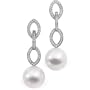 Clevereve's 18K Palladium White Gold Pair 1 2Cttw 12.00mm Round South Sea Cultured Pearl & Diamond Earring