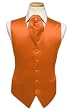 Tuxedo Vest - Solid Satin with Matching Pin Ascot, Mandarin