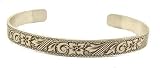 Victorian Style Sterling Silver Floral & Foliate Engraved Cuff Bracelet