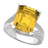 14K White Gold Citrine Ring