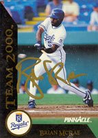 Brian McRae, Kansas City Royals, 1992 Pinnacle Team 2000 Autographed Card