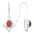 14K White Gold Cabochon Mozambique Garnet Earrings