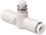 SMC AS2001FG-07 Air Flow Control Valve with One-Touch Fitting, PBT & Stainless Steel, In-Line, Body Size 1/8