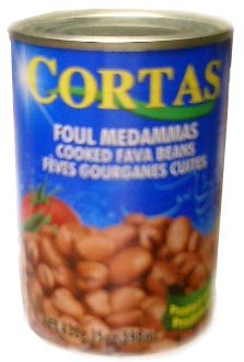 Foul Medammas, Cooked Fava Beans (Cortas) 15oz by Canned Foods