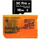 3C Pro 16GB 16G microSD microSDHC Memory Card Class 4 with Memory Stick Pro ....