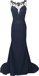 Lace Open-Back Mermaid Sleeveless Cocktail Chiffon/Satin Evening Dress/Homecoming Dress/Prom Dress/Party Dress/Wedding Dress 