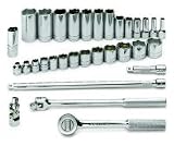 Tools : S K Hand Tools 32 Pcs 3/8in. Dr. SAE Standard/Deep 6 Point Complete Socket Set