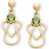 The Perfect 14K Yellow Gold With Me Always August Birthstone Angel Earrings - 14X7MM