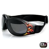 Bobster Action Eyewear Cruiser Goggle, Black Frame w/Flames, Anti-Fog Smoke Lens
