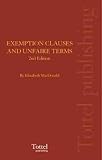 Cover of Exemption Clauses and Unfair Terms by Elizabeth MacDonald 1845920678