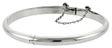 Sterling Silver Plain High Polished Thin Bangle, over 3/16 (5mm) Thin