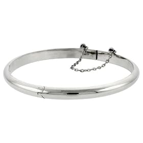 Sterling Silver Plain High Polished Thin Bangle, over 3/16&amp;quot; (5mm) Thin