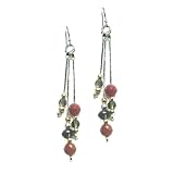 Carnelian & Smoky Quartz Earrings by Avi Soffer, 2 1/2