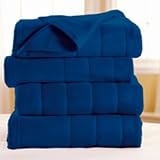 Sunbeam Fleece Electric Heat Warming Blanket Blue Queen