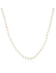 14k Gold White Freshwater Cultured AA Quality 5.5-6mm Pearl Necklace