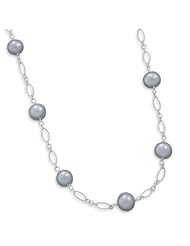 16 + 1.5 Inch Silver Cultured Freshwater Pearl Necklace