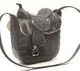 Leather Saddle Purse - Black