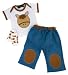 Newborn Boy's Horse Appliqué Three Piece Play Set 0-6 Months