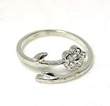 14k Flower CZ Bypass Adjustable Toe Ring