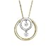 14K Two-Tone Gold Shimmering Diamond Circle Pendant