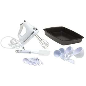 KitchenAid KHM3WHBS 3-Speed Hand Mixer and Baker's Suite