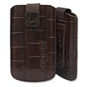 Original Bugatti Leder-Slim Case Tasche für Nokia 5800 XpressMusic, E63, E65, E71, E72 & E75 "Croco M" Ledertasche, Schutzhülle - Größe: M - NEU Farbe: Croco / Braun
