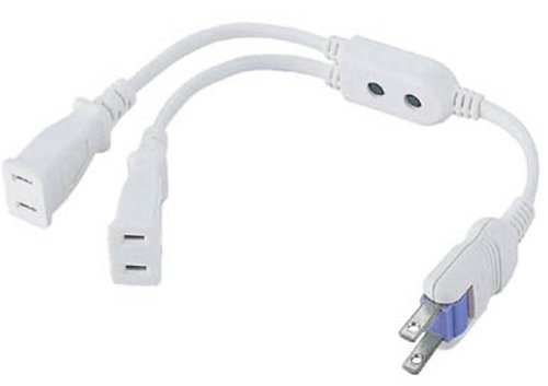 ELECOM ACアダプタを2コつなげるケーブル ホワイト T-AD3WH