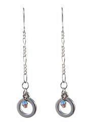 Earrings - E445 - Long Chain Circle