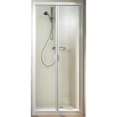 Schulte D645006 04 500 Faltt�r Kristall Trend, H1850 x B900 mm, 6-mm-ESG Echtglas Klar hell inklusive Fixil, alpinwei�
