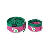 New Doggles Travel Bowl Small Pink Top Cinches for Food and Opens for Water Waterproof For Pets