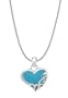 Boma Sterling Silver Turquoise Heart Necklace, 16"