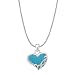 Boma Sterling Silver Turquoise Heart Necklace, 16"