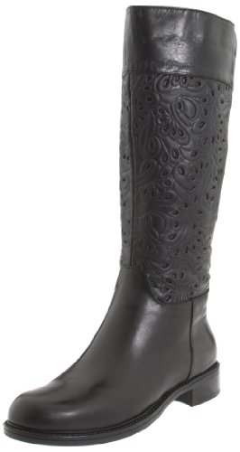 David Tate Women's Bronco Wide Shaft,Black Calf,6.5 M(B) US