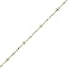 18Kt Yellow Gold over Sterling Silver Twisted Chain With Beads Anklet 10in